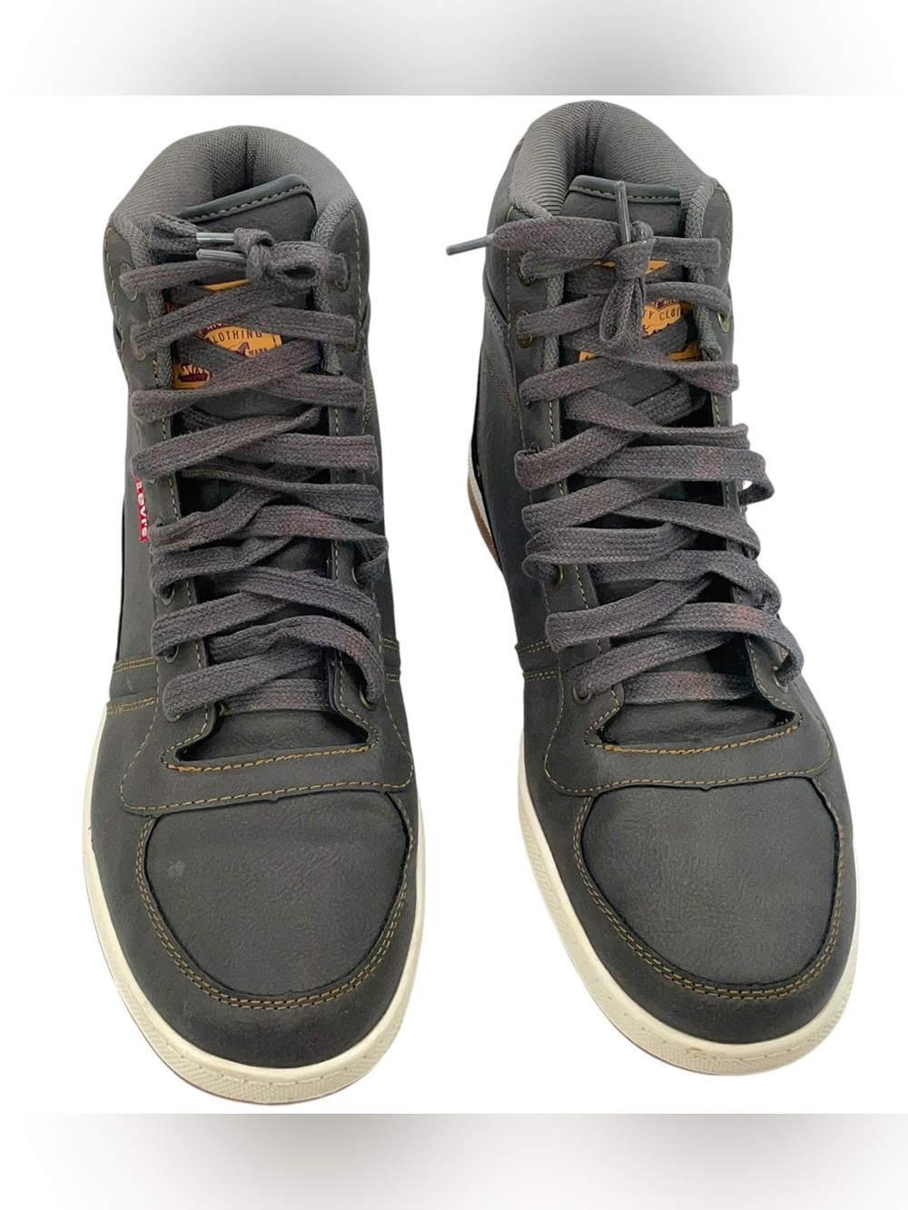 Levi’s Men’s High Top Sneakers Gray Lace Up Casual Shoes Size 11 - Picture 4 of 8